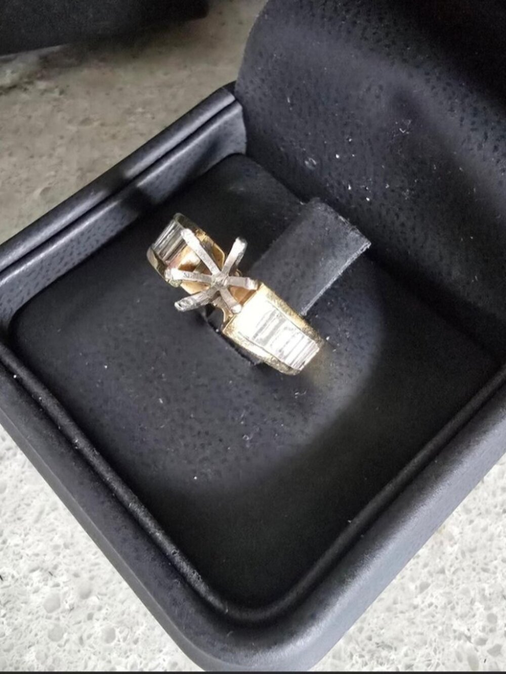 Diamond baguette Engagement Ring. No center stone.